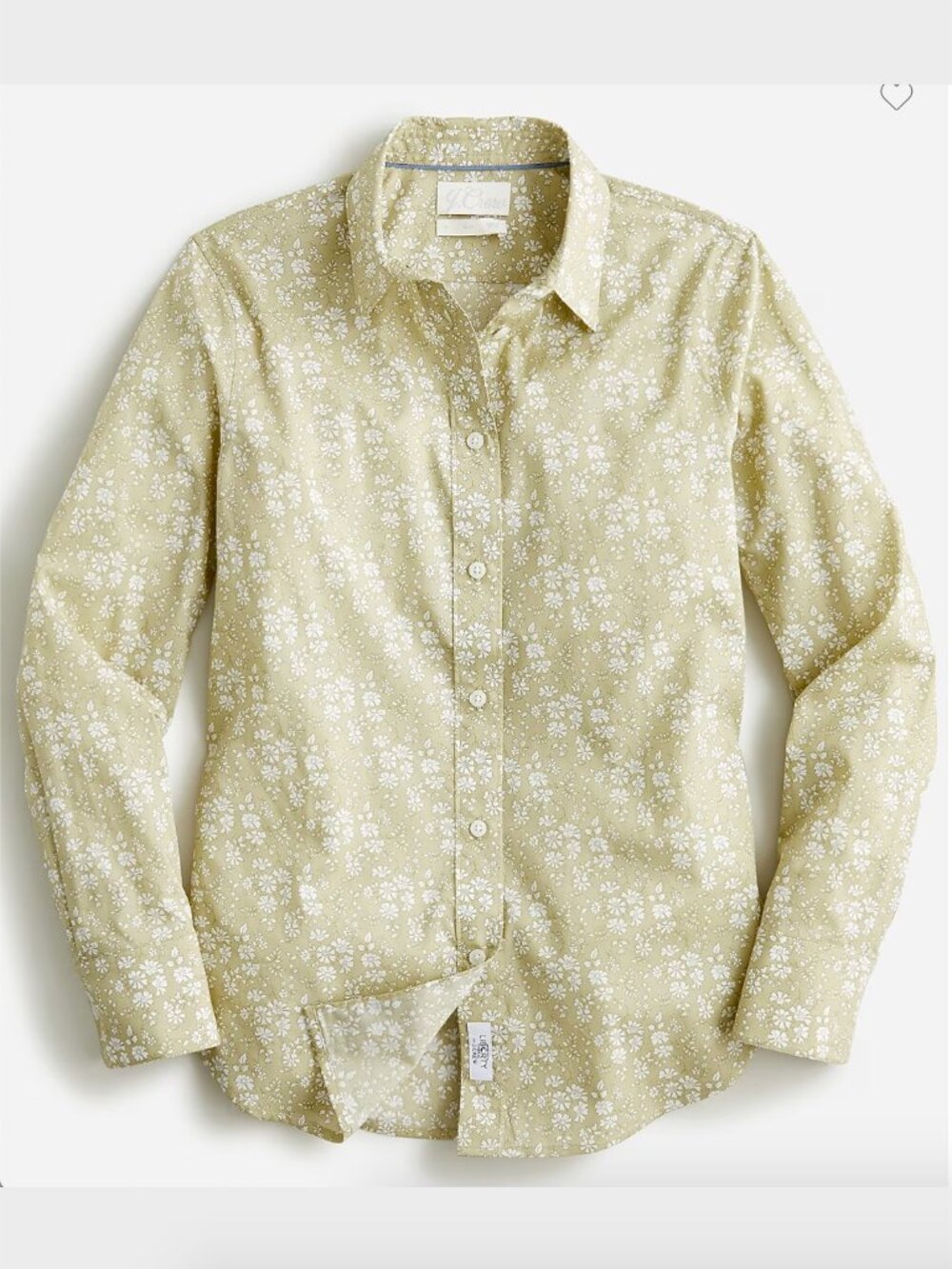 J. Crew NWT Green & White Slim-Fit Shirt in Liberty® Capel Floral Fabric-Size 18